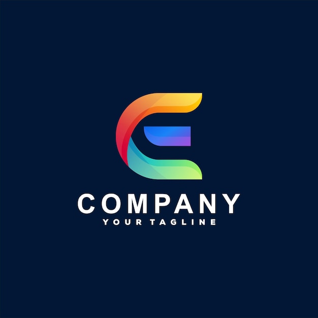 diseño de logotipo gradiente letra E