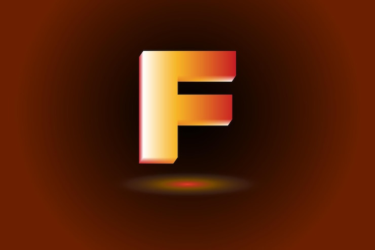 Vector diseño del logotipo con gradiente de la letra f