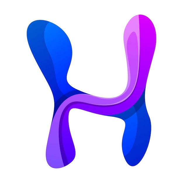 Diseño del logotipo con gradiente de letra H de colores