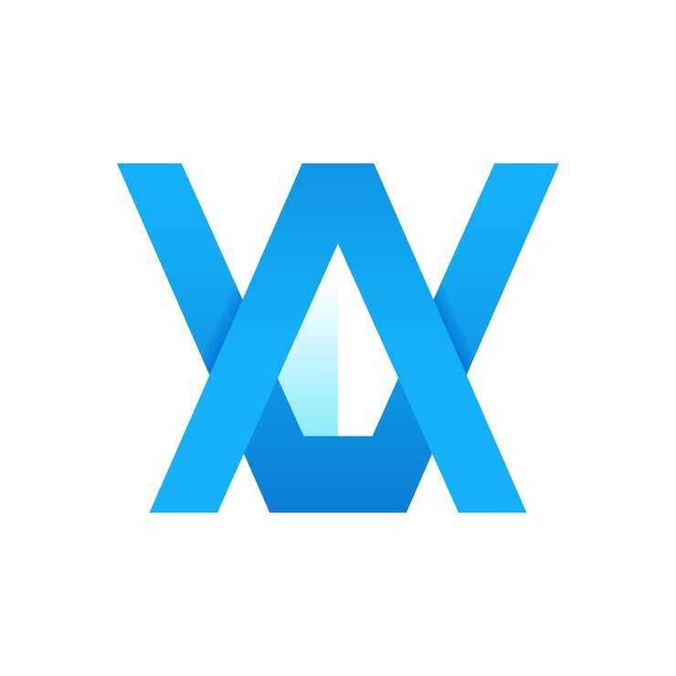 Vector diseño de logotipo de gradiente de letra a y v para negocios de empresa