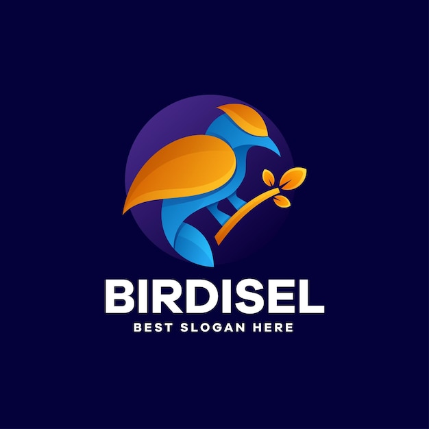Diseño de logotipo de gradiente de naturaleza de aves