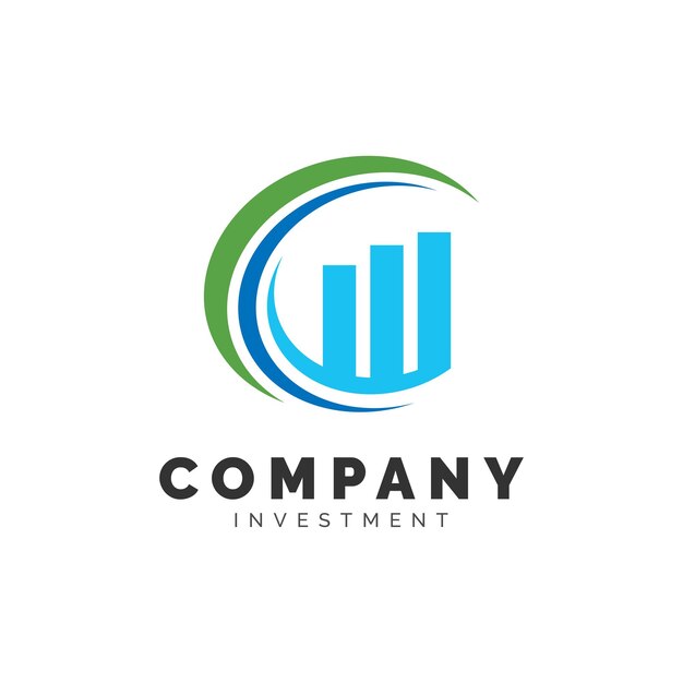 Diseño del logotipo del gráfico estadístico de inversiones financieras