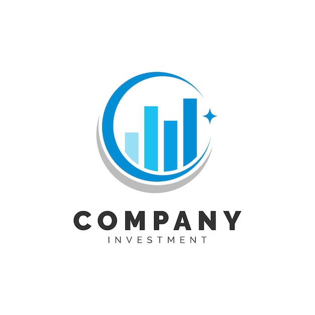 Diseño del logotipo del gráfico estadístico de inversiones financieras