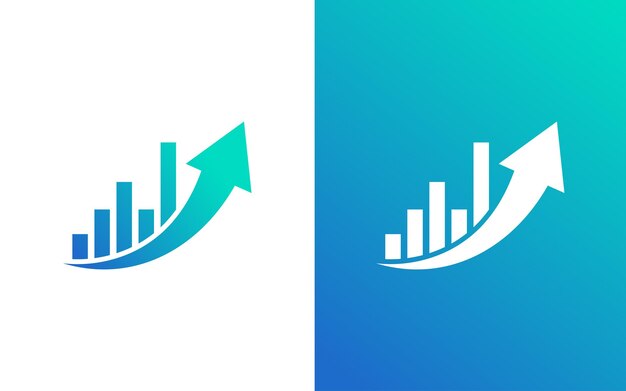 Diseño de logotipo de gráfico de negocios profesional minimalista plantilla vectorial de crecimiento inversión de flecha