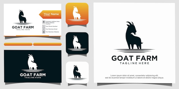 diseño de logotipo de granja de cabras