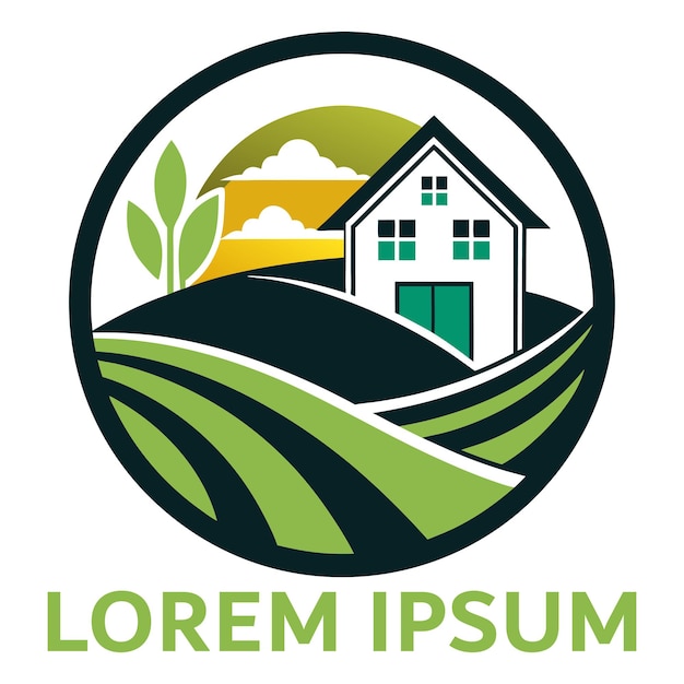 Diseño del logotipo de la granja Diseño único y moderno del logotipo Generado por IA vectorial