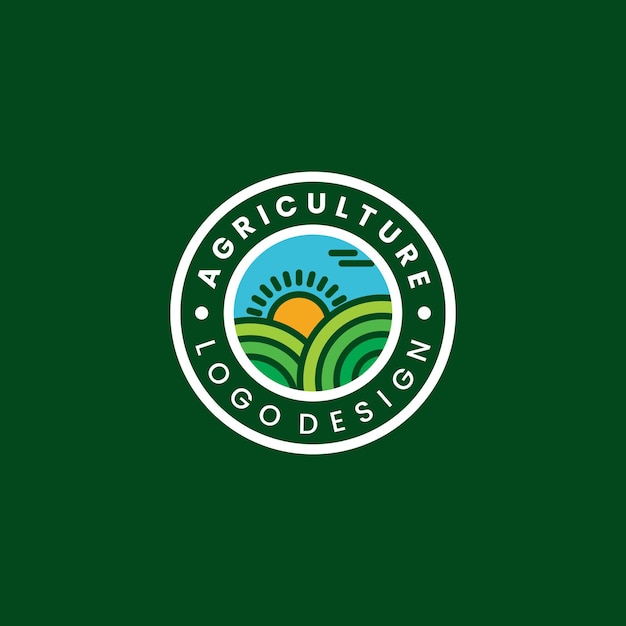 Diseño de logotipo de granja emblema de insignia de diseño de logotipo de agricultura