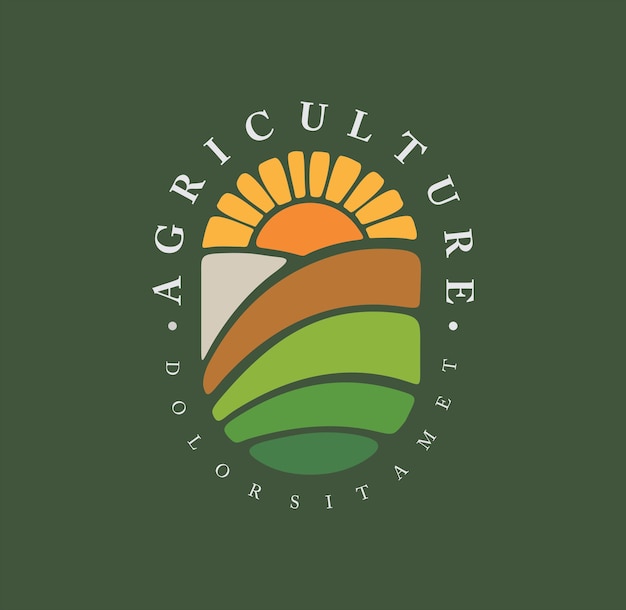 Diseño del logotipo de la granja de girasoles Jardín de plantas Naturaleza Orgánica