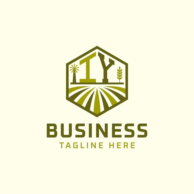 Diseño del logotipo de la granja IY Logotipo moderno de IY Agro para empresas sostenibles y respetuosas con el medio ambiente