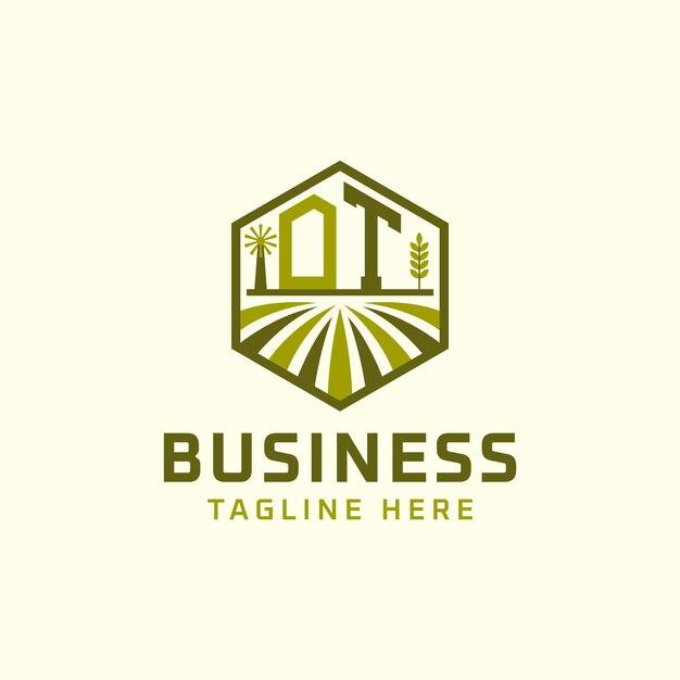 Diseño del logotipo de la granja OT Logotipo moderno de OT Agro para empresas sostenibles y respetuosas con el medio ambiente