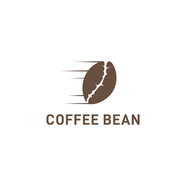Diseño de logotipo de grano de café corriendo
