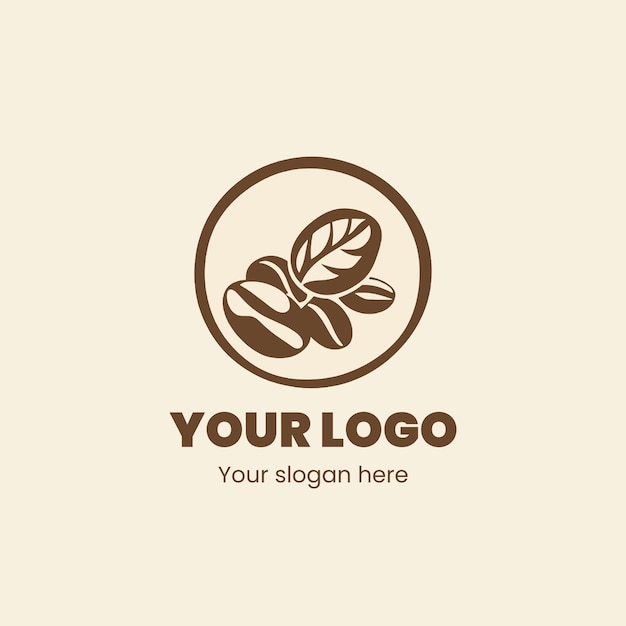 Diseño del logotipo del grano de café Marca de café orgánico y rústico