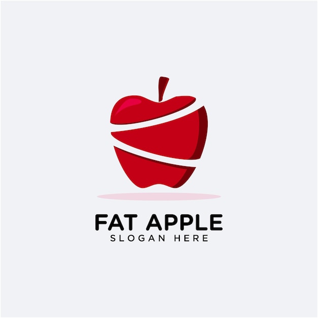 Diseño de logotipo de grasa de manzana roja