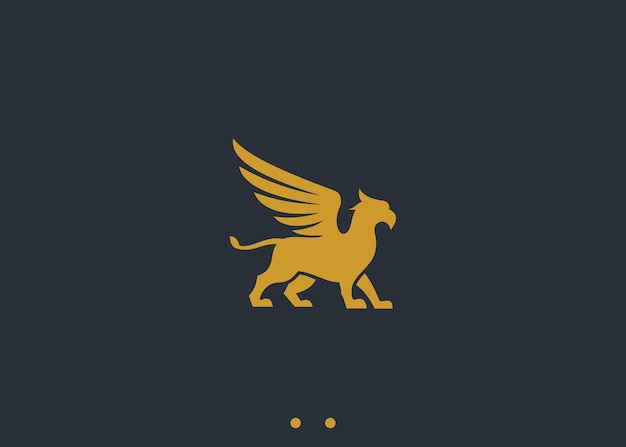 diseño del logotipo de griffin ilustración de silueta vectorial