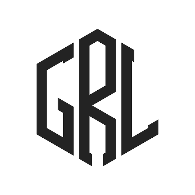 Diseño del logotipo de GRL Letra inicial GRL Monograma Logotipo con forma de hexágono