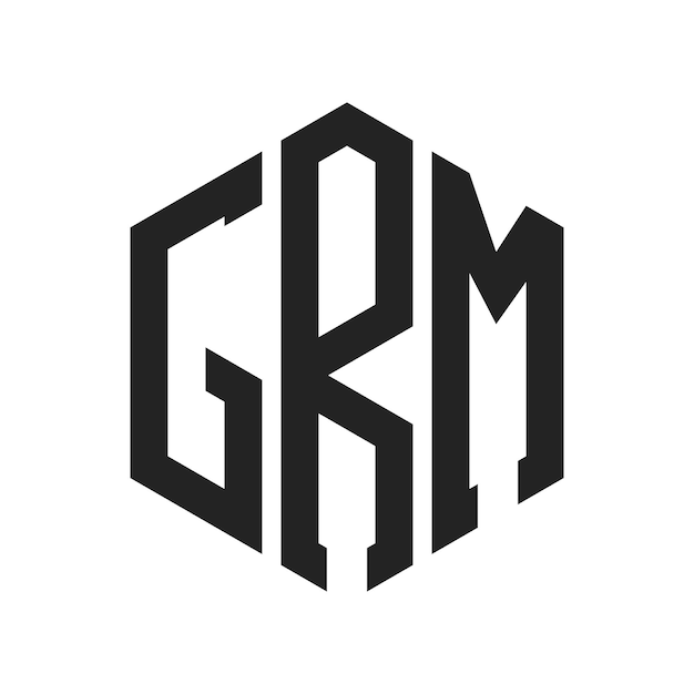 Diseño del logotipo de GRM Letra inicial GRM Monograma Logotipo con forma de hexágono