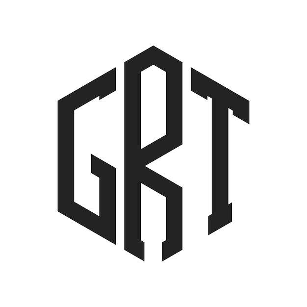 Diseño del logotipo GRT Letra inicial GRT Monograma Logotipo con forma de hexágono
