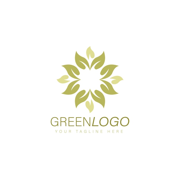 Diseño de logotipo de grupo de hoja verde