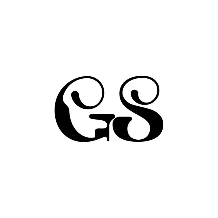 Vector el diseño del logotipo gs monograma letra texto nombre símbolo monocromo logotipo carácter alfabeto logotipo simple
