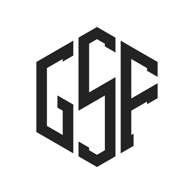 Diseño del logotipo de GSF Letra inicial GSF Monograma Logotipo con forma de hexágono