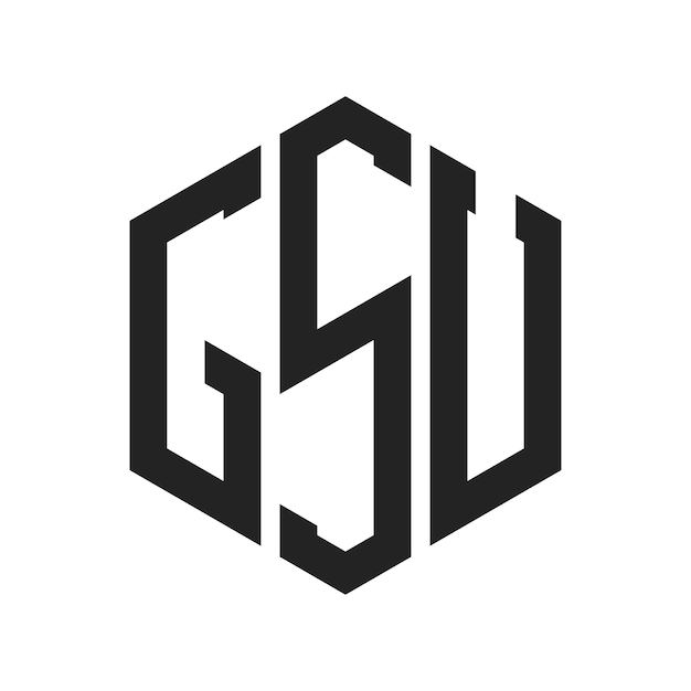 Diseño del logotipo de GSU Letra inicial GSU Monograma Logotipo con forma de hexágono