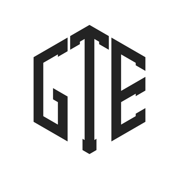 Diseño del logotipo de GTE Letra inicial GTE Monograma Logotipo con forma de hexágono