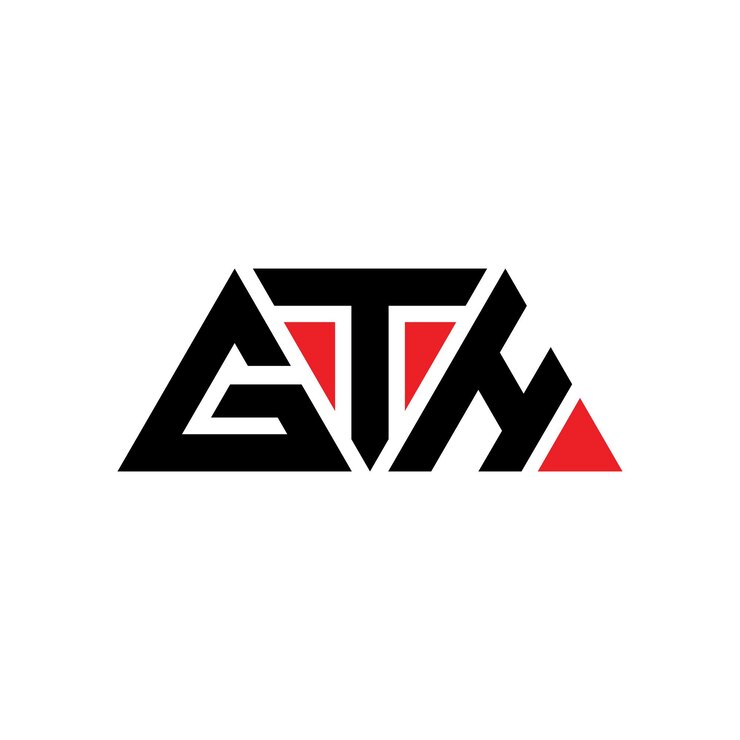 Vector el diseño del logotipo de gth triángulo con forma de triángulo gth diseño de logotipo triángulo de gth monograma de logotipo vectorial de triángulos gth con color rojo gth logotipo triangular simple elegante y lujoso logotipo gth