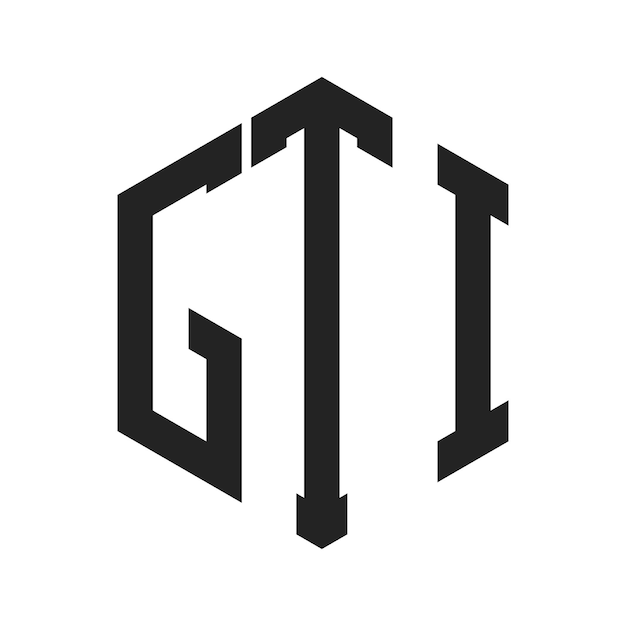 Diseño del logotipo GTI Letra inicial GTI Monograma Logotipo con forma de hexágono
