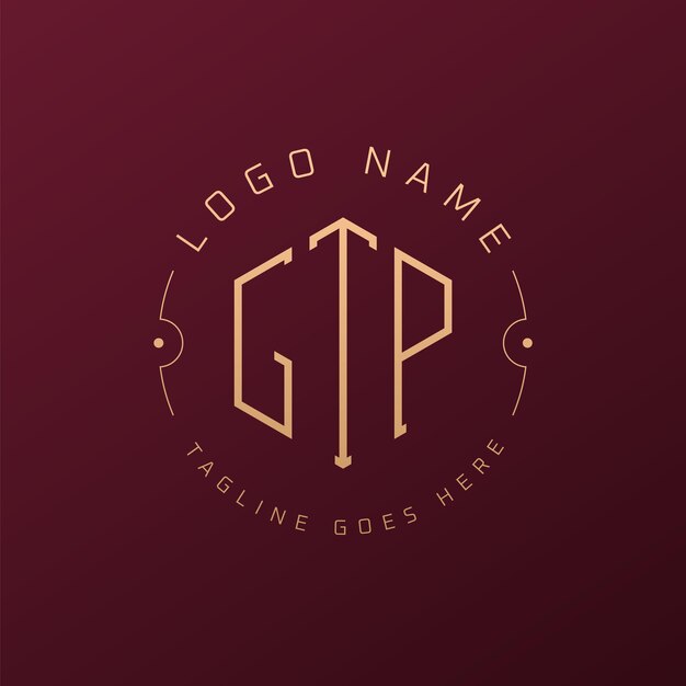 Diseño de logotipo de GTP de lujo Letra elegante GTP Monograma Logotipo minimalista Poligono Template de diseño de logotipo GTP