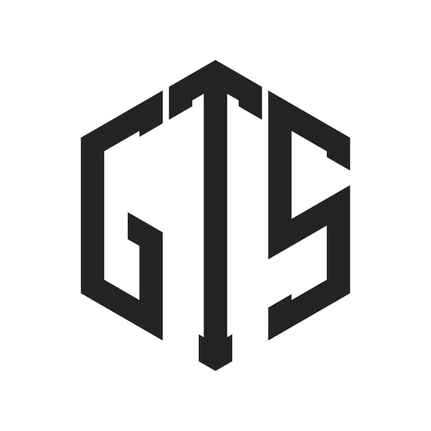 Diseño del logotipo de GTS Letra inicial GTS Monograma Logotipo con forma de hexágono