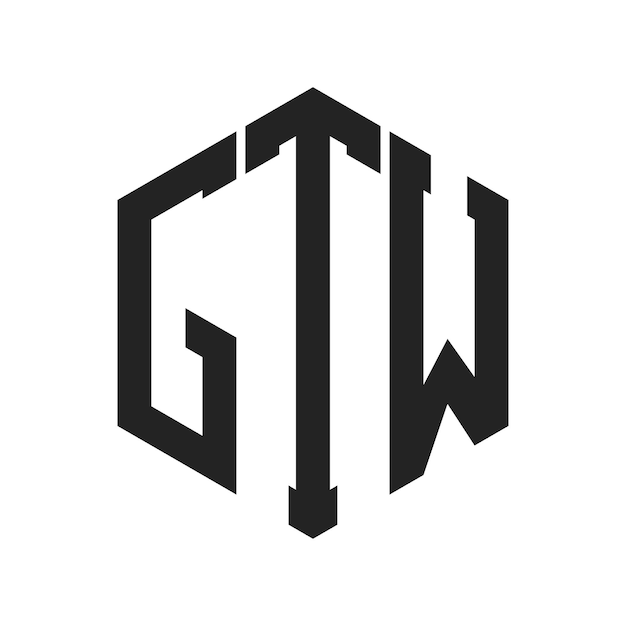 Diseño del logotipo GTW Letra inicial GTW Monograma Logotipo con forma de hexágono