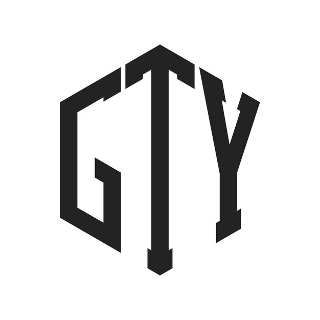 Diseño del logotipo GTY Letra inicial GTY Monograma Logotipo con forma de hexágono