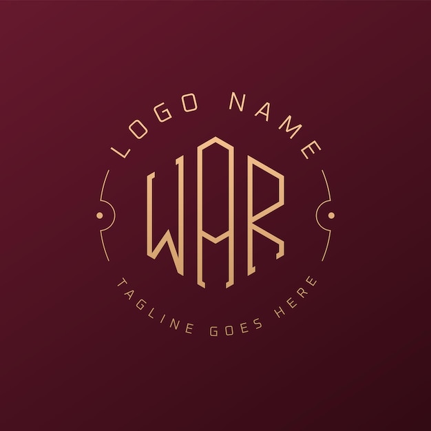 Diseño de logotipo de guerra de lujo letra elegante monograma de guerra logotipo minimalista polígono de guerra plantilla de diseño de logotipo