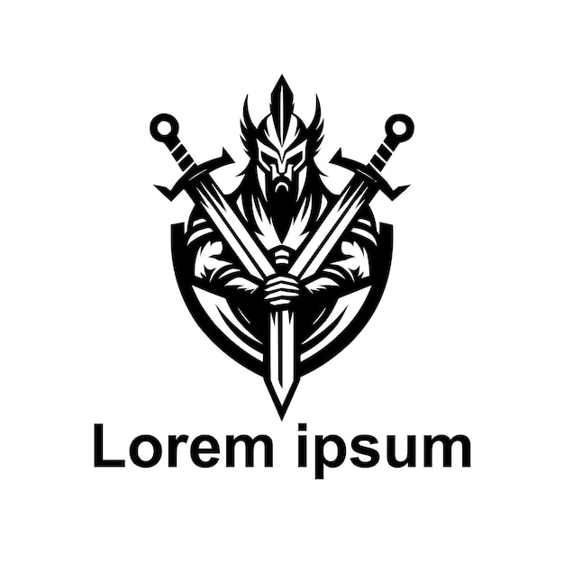 Diseño del logotipo del guerrero vectorial