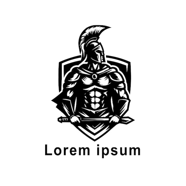Diseño del logotipo del guerrero vectorial