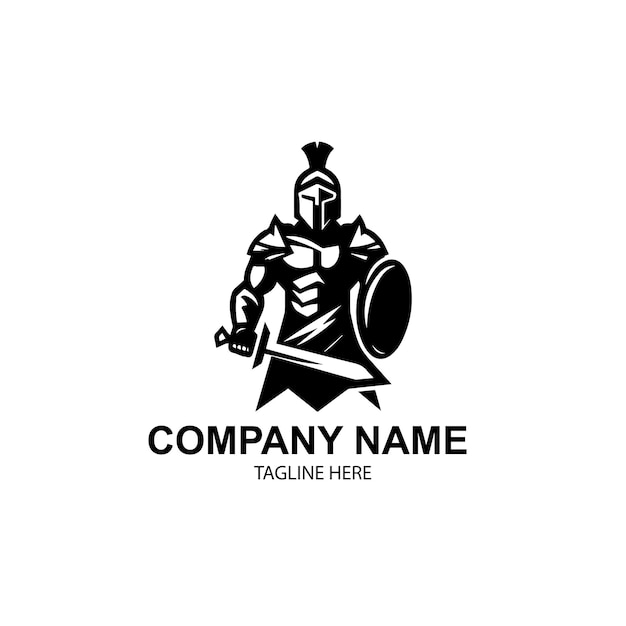 Diseño del logotipo del guerrero vectorial