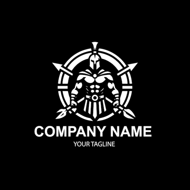 Diseño del logotipo del guerrero vectorial