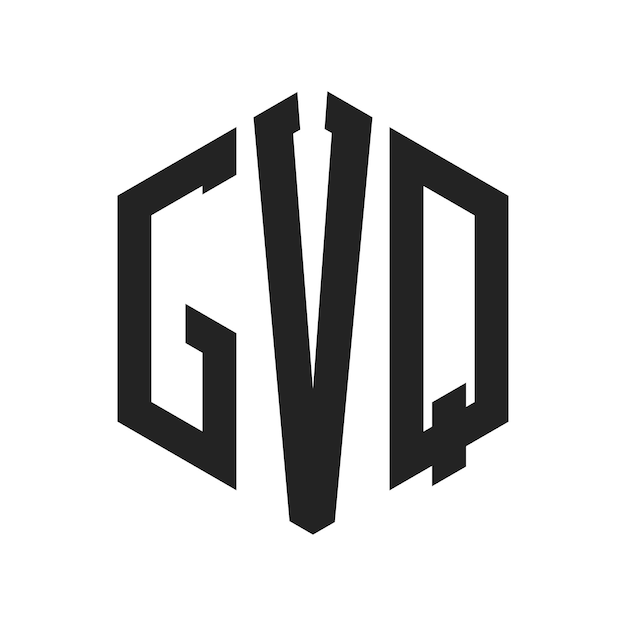 Diseño del logotipo de GVQ Letra inicial GVQ Monograma Logotipo con forma de hexágono