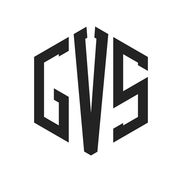 Diseño del logotipo de GVS Letra inicial GVS Monograma Logotipo con forma de hexágono