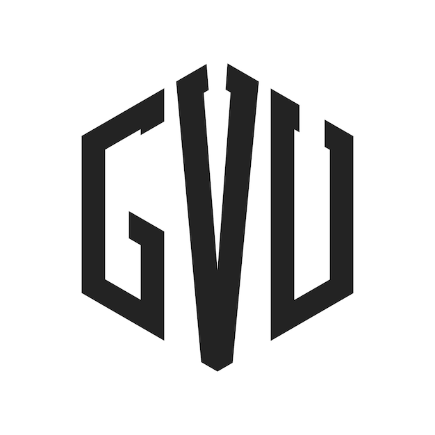 Diseño del logotipo de GVU Letra inicial GVU Monograma Logotipo con forma de hexágono