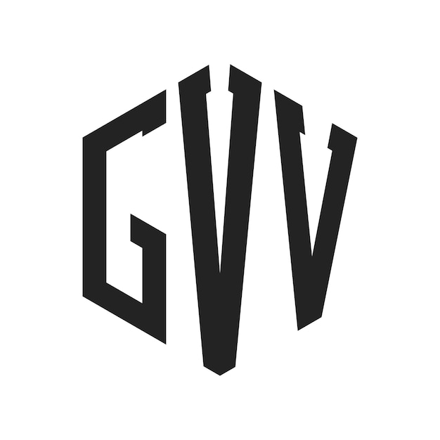 Diseño del logotipo GVV Letra inicial GVV Monograma Logotipo con forma de hexágono