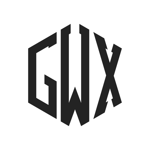 Diseño del logotipo GWX Letra inicial GWX Monograma Logotipo con forma de hexágono