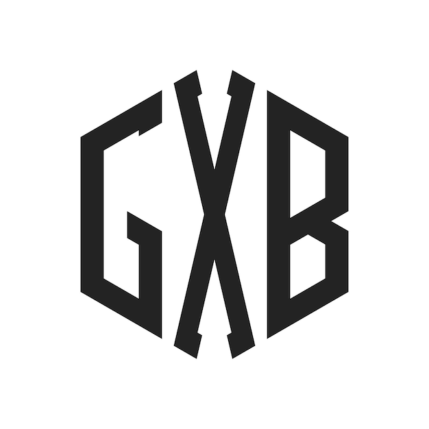 Diseño del logotipo de GXB Letra inicial GXB Monograma Logotipo con forma de hexágono