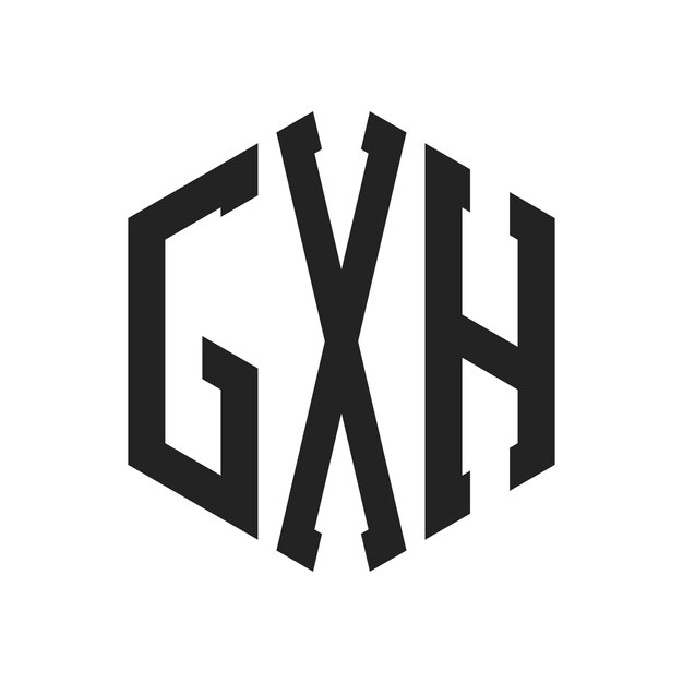 Diseño del logotipo de GXH Letra inicial GXH Monograma Logotipo con forma de hexágono