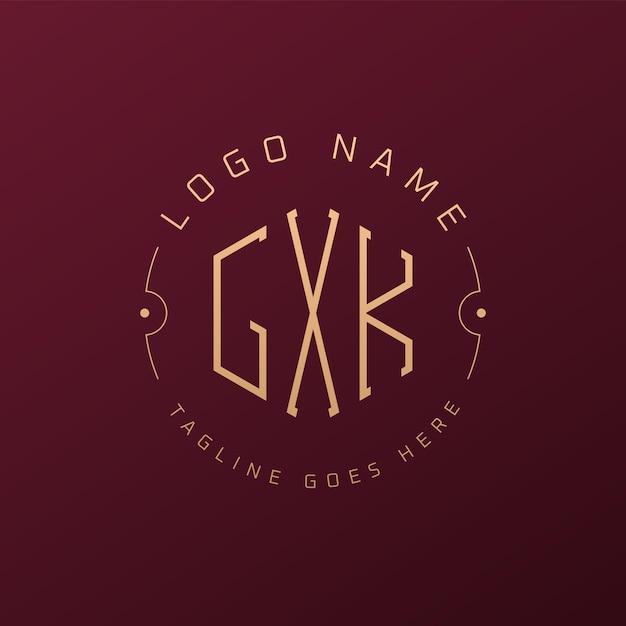 Diseño de logotipo de GXK de lujo Letra elegante GXK Monograma Logotipo minimalista Poligono Template de diseño de logotipo GXK