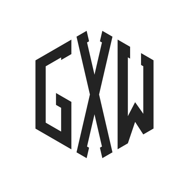 Diseño del logotipo de GXW Letra inicial GXW Monograma Logotipo con forma de hexágono