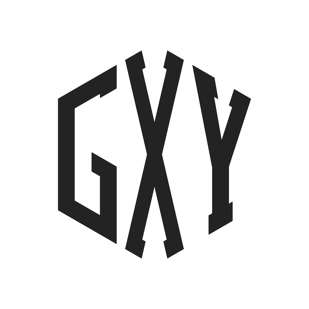 Diseño del logotipo GXY Letra inicial GXY Monograma Logotipo con forma de hexágono