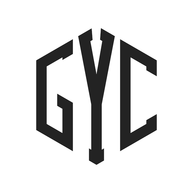 Diseño del logotipo de GYC Letra inicial Logotipo del monograma de GY C con forma de hexágono
