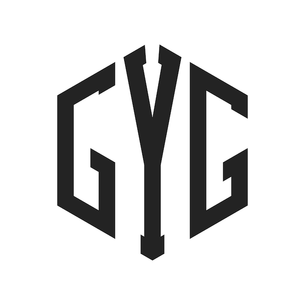 Diseño del logotipo de GYG Letra inicial GYG Monograma Logotipo con forma de hexágono