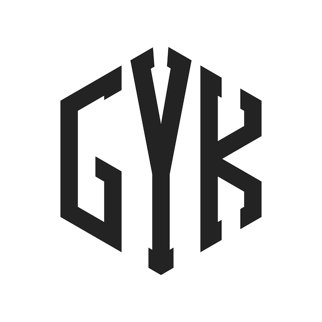 Diseño del logotipo de GYK Letra inicial GYK Monograma Logotipo con forma de hexágono